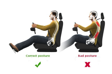 Xương sống bị ngả về phía sau nên rất dễ bị đau lưng khi ngồi lái xe